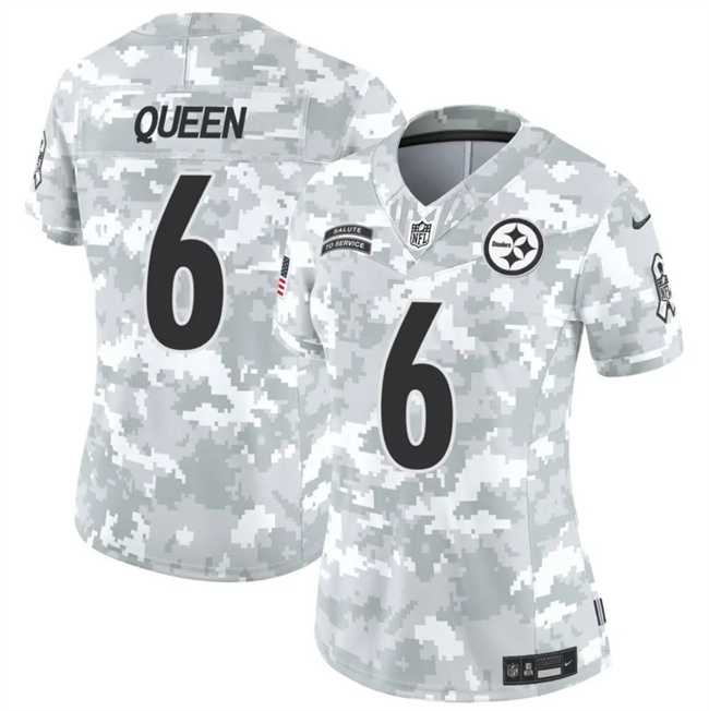 Women%27s Pittsburgh Steelers #6 Patrick Queen 2024 F.U.S.E Arctic Camo Salute To Service Limited Stitched Jersey Dzhi->pittsburgh steelers->NFL Jersey